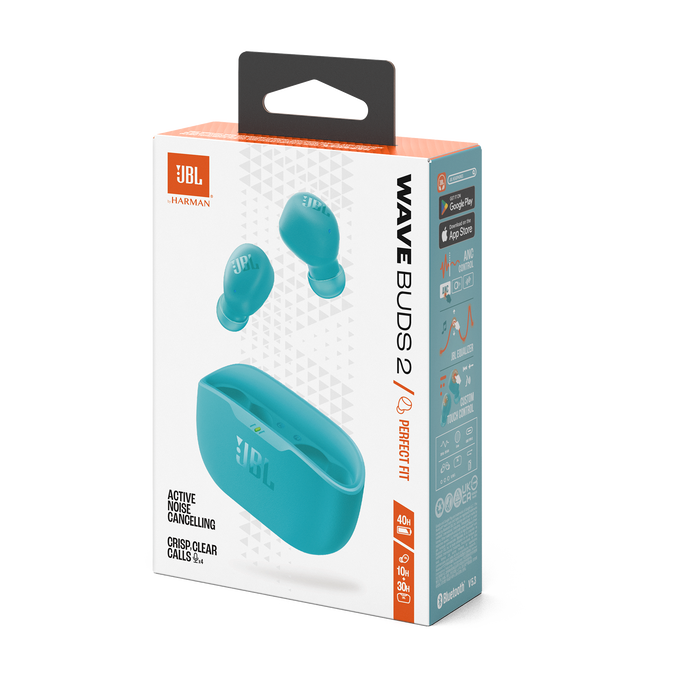 JBL Wave Buds 2 - Blue - True Wireless Noise Cancelling Earbuds - Detailshot 15 image number null